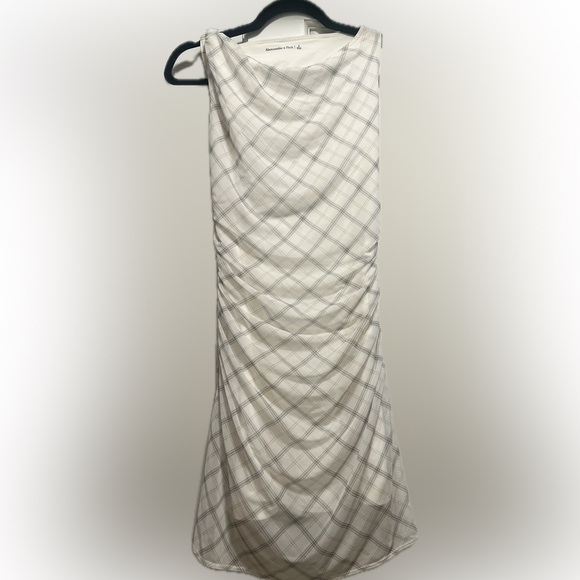 Abercrombie & Fitch White Mesh Plaid Mini Dress - Picture 2 of 6
